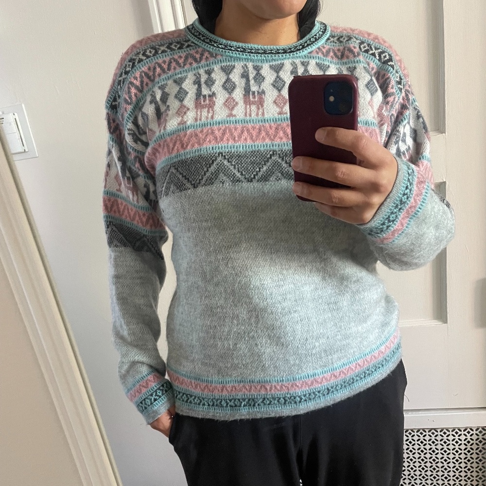 NEW 100% Wool Soft Knit Ecuadorian Sweater Fair-Isle